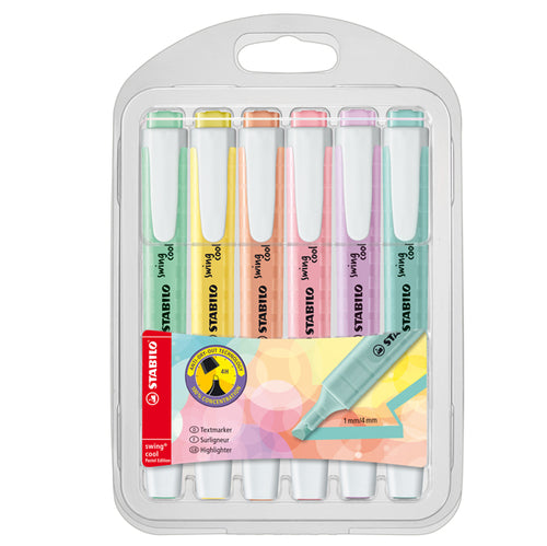 Astuccio 6 Colori Evidenziatore Swing Cool Pastel Stabilo