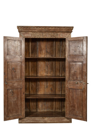 Biscottini Biscottini Stipo Libreria Legno Massiccio Porta Antica 130x51x223 Solido