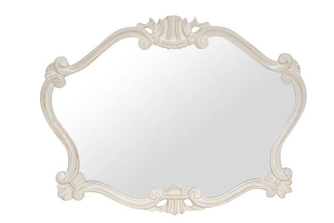 Biscottini SPECCHIERA DA PARETE IN LEGNO FINITURA BIANCA ANTICATA MADE IN ITALY Specchio