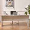 Scrivania per Ufficio in Legno Bianco Grigio Postazione Lavoro Studio 180x80 H74cm