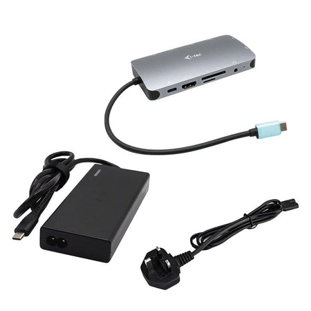 I-tec metal usb-c nano dock hdmi/vga with lan + universal charger 77 w - C31NANOVGA77W