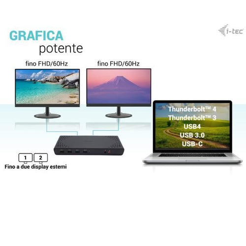 I-tec usb 3.0 / usb-c / thunderbolt dual display docking station + power delivery 100w - CADUALHDMIDOCKPDIT