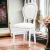 MOBILI 2G - Set 2 sedie shabby  legno imbottita ecopelle bianca 50x47x100