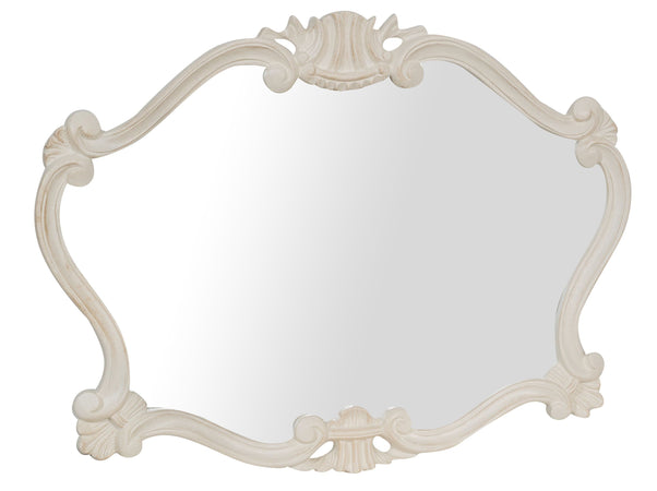 Biscottini SPECCHIERA DA PARETE IN LEGNO FINITURA BIANCA ANTICATA MADE IN ITALY Specchio