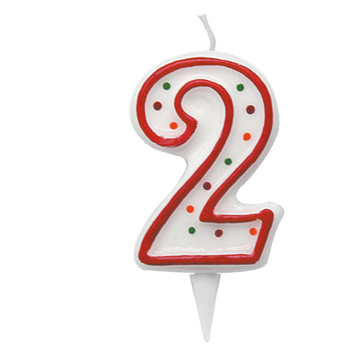 Candelina Zuccherino Numero 2 - H. 8.5Cm Big Party