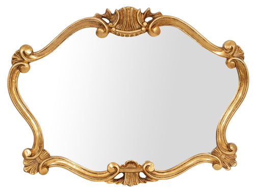 Biscottini SPECCHIERA DA PARETE IN LEGNO FINITURA FOGLIA ORO ANTICATO MADE IN ITALY