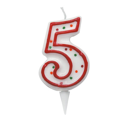 Candelina Zuccherino Numero 5 - H. 8.5Cm Big Party