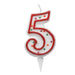 Candelina Zuccherino Numero 5 - H. 8.5Cm Big Party