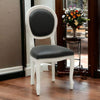 MOBILI 2G - Set 2 sedie shabby  legno imbottita ecopelle nero 50x47x100