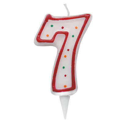 Candelina Zuccherino Numero 7 - H. 8.5Cm Big Party
