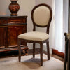 Set 2 sedie classiche  legno imbottita ecopelle beige 50x47x100