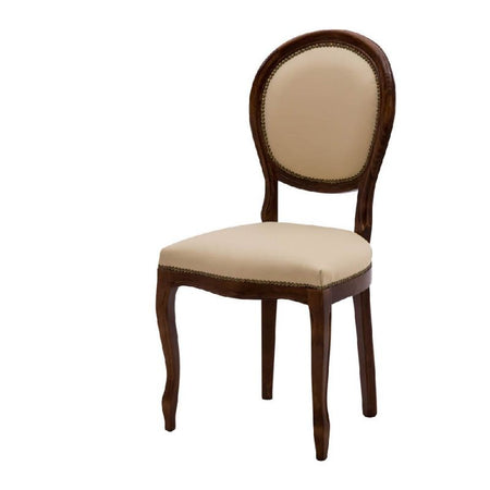 Set 2 sedie classiche  legno imbottita ecopelle beige 50x47x100