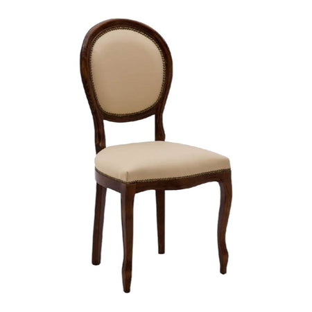 Set 2 sedie classiche  legno imbottita ecopelle beige 50x47x100