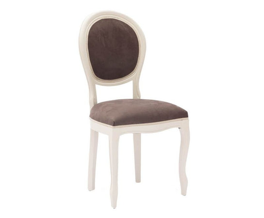 MOBILI 2G - Set 2 sedie shabby  legno imbottita microfibra marrone 50x47x100