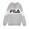 FILA Felpa Cappuccio Uomo Night Blocked Hoodie Light Grey Mel/bros/bright White da uomo