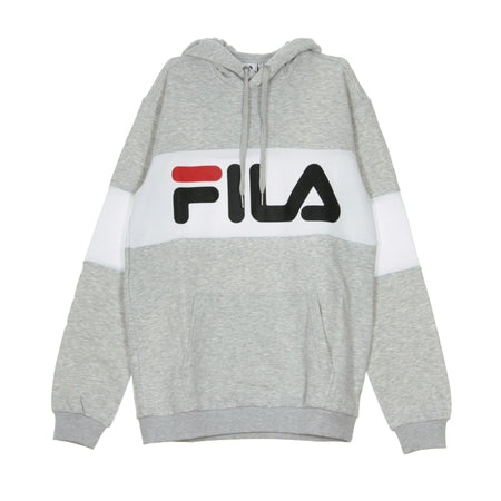 FILA Felpa Cappuccio Uomo Night Blocked Hoodie Light Grey Mel/bros/bright White da uomo