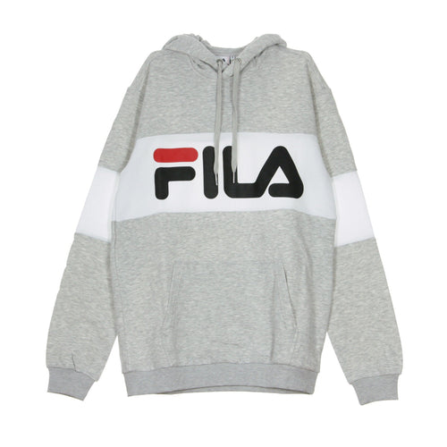FILA Felpa Cappuccio Uomo Night Blocked Hoodie Light Grey Mel/bros/bright White da uomo