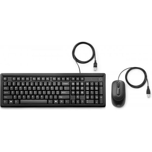 HP Wired Keyboard and Mouse 160 (Wired Combo Keyboard EURO - 160, Full-size [100%], USB, - Mechanical, QWERTY, Black, Mouse included - Warranty: 6M)