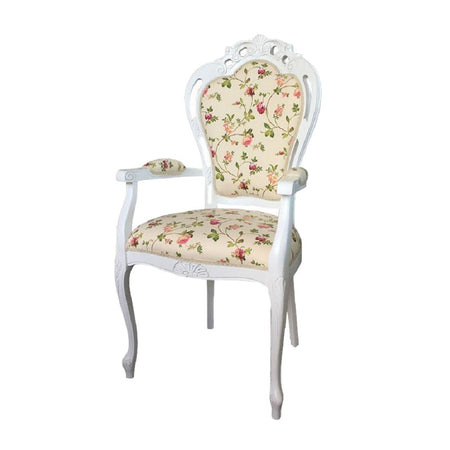 MOBILI 2G - Capotavola shabby legno imbottito raso floreale 60x55x110