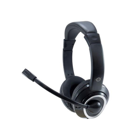 Cuffie Stereo con Microfono Conceptronic POLONA02BA - Plug 3.5mm - con cavo splitter - Nero