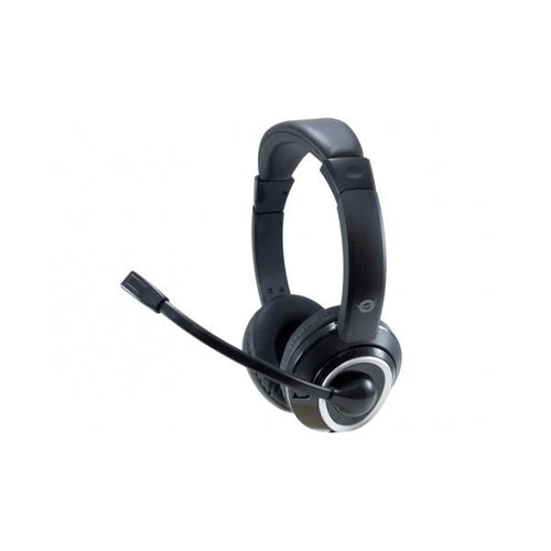 Cuffie Stereo con Microfono Conceptronic POLONA02BA - Plug 3.5mm - con cavo splitter - Nero