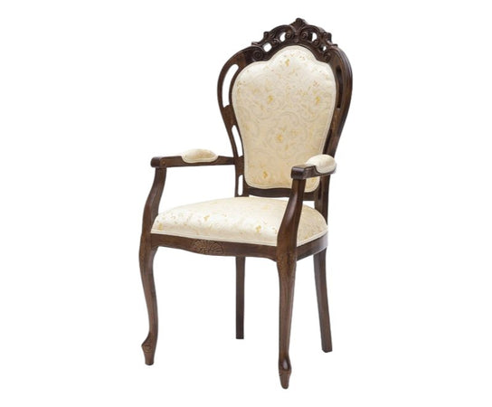 MOBILI 2G - Capotavola classico legno noce tessuto beige fantasia 60x55x110