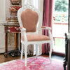 MOBILI 2G - Capotavola shabby bianco legno tessuto rosa antico 60x55x110
