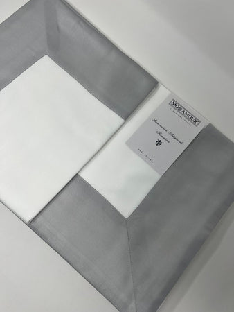 Mon Amour Completo Lenzuola Matrimoniale in Raso di Cotone con Balza Colorata B210 - Passarelli Biancheria