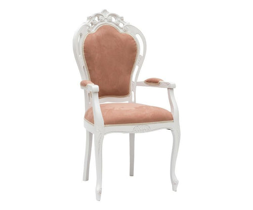 MOBILI 2G - Capotavola shabby bianco legno tessuto rosa antico 60x55x110