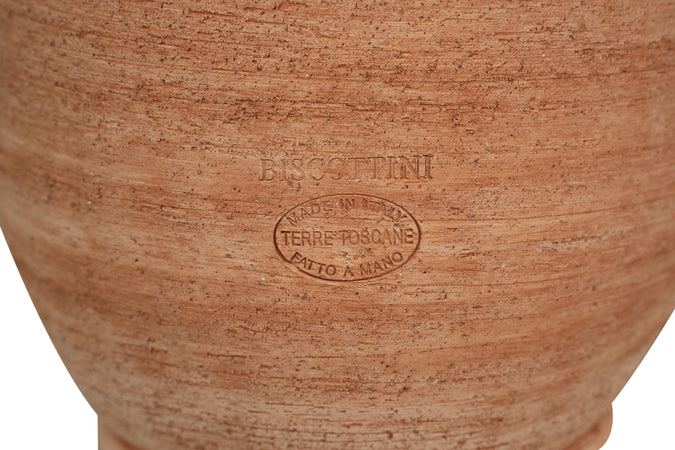 Biscottini Colonna Portavaso Biscottini Terracotta Lavorato a Mano Made Italy D.25x51