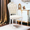 Sedia shabby legno capitoneè imbottita ecopelle beige oro 56x50x110