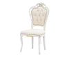 Sedia shabby legno capitoneè imbottita ecopelle beige oro 56x50x110