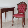 MOBILI 2G - Sedia classica legno capitoneè imbottita ecopelle rossa 56x50x110