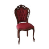 MOBILI 2G - Sedia classica legno capitoneè imbottita ecopelle rossa 56x50x110