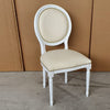 MOBILI 2G - Sedia shabby legno imbottita ecopelle beige 50x47x100