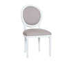 MOBILI 2G - Sedia shabby legno imbottita ecopelle tortora 50x47x100