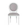 MOBILI 2G - Sedia shabby legno imbottita ecopelle tortora 50x47x100