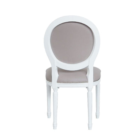 MOBILI 2G - Sedia shabby legno imbottita ecopelle tortora 50x47x100