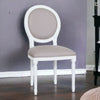 MOBILI 2G - Sedia shabby legno imbottita ecopelle tortora 50x47x100