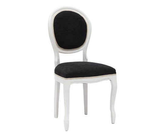 MOBILI 2G - Set 2 sedie shabby  legno imbottita microfibra nera 50x47x100