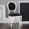 MOBILI 2G - Set 2 sedie shabby  legno imbottita microfibra nera 50x47x100