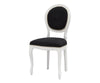 MOBILI 2G - Set 2 sedie shabby  legno imbottita microfibra nera 50x47x100
