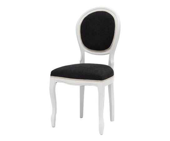 MOBILI 2G - Set 2 sedie shabby  legno imbottita microfibra nera 50x47x100