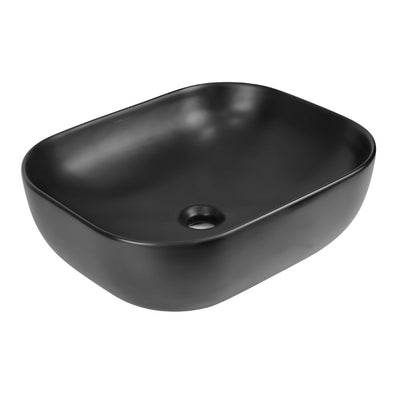 Lavabo Da Appoggio Ceramica Nero Ovale Lavandino Arredo 50,5x40,5x14 Cm