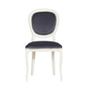 MOBILI 2G - Set 2 sedie shabby  legno imbottita microfibra blu 50x47x100