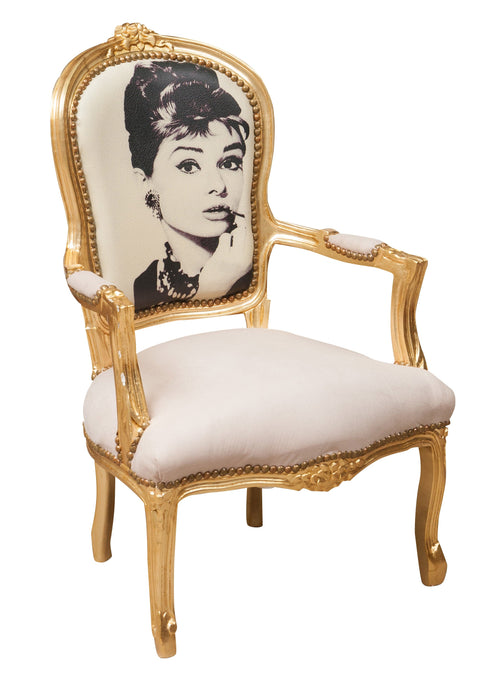 Biscottini Poltrona Biscottini Luigi XVI legno faggio foglia oro 63x65x100 intagliata a