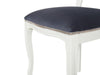MOBILI 2G - Set 2 sedie shabby  legno imbottita microfibra blu 50x47x100