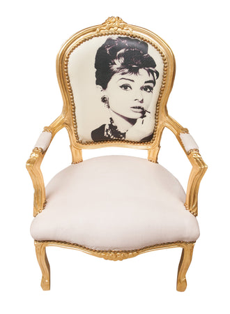 Biscottini Poltrona Biscottini Luigi XVI legno faggio foglia oro 63x65x100 intagliata a