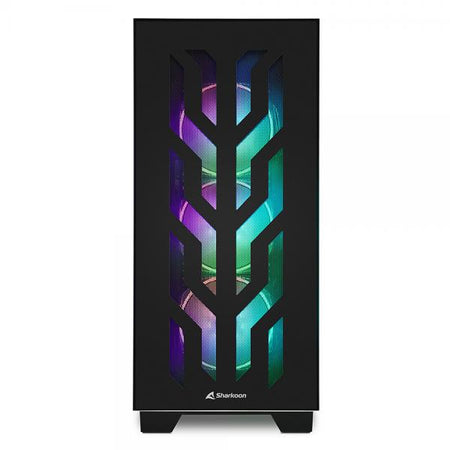 Case Sharkoon CA300T RGB Black - Atx, E-Atx - Alimentatore NON presente - 2 porte USB frontali, audio in/out - 3x Ventole 120mm. Rgb - Mid Tower ATX