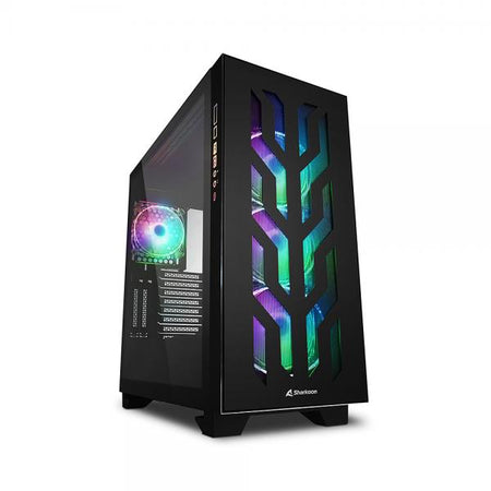 Case Sharkoon CA300T RGB Black - Atx, E-Atx - Alimentatore NON presente - 2 porte USB frontali, audio in/out - 3x Ventole 120mm. Rgb - Mid Tower ATX